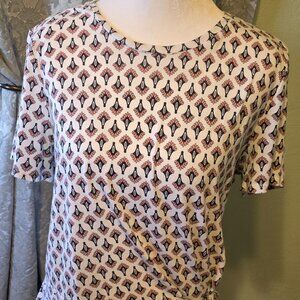 Pink and Black Floral Blouse